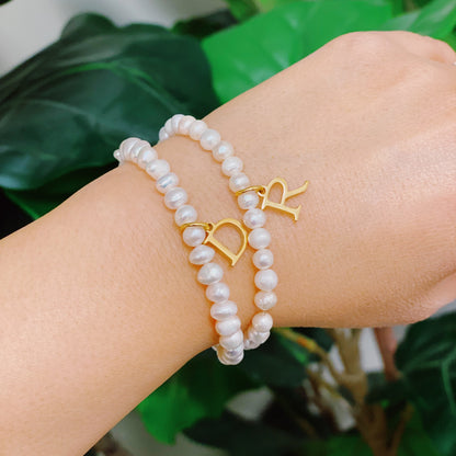 Golden Pearl Personalized Bracelet