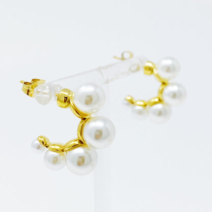 Orchid Pearl Hoops