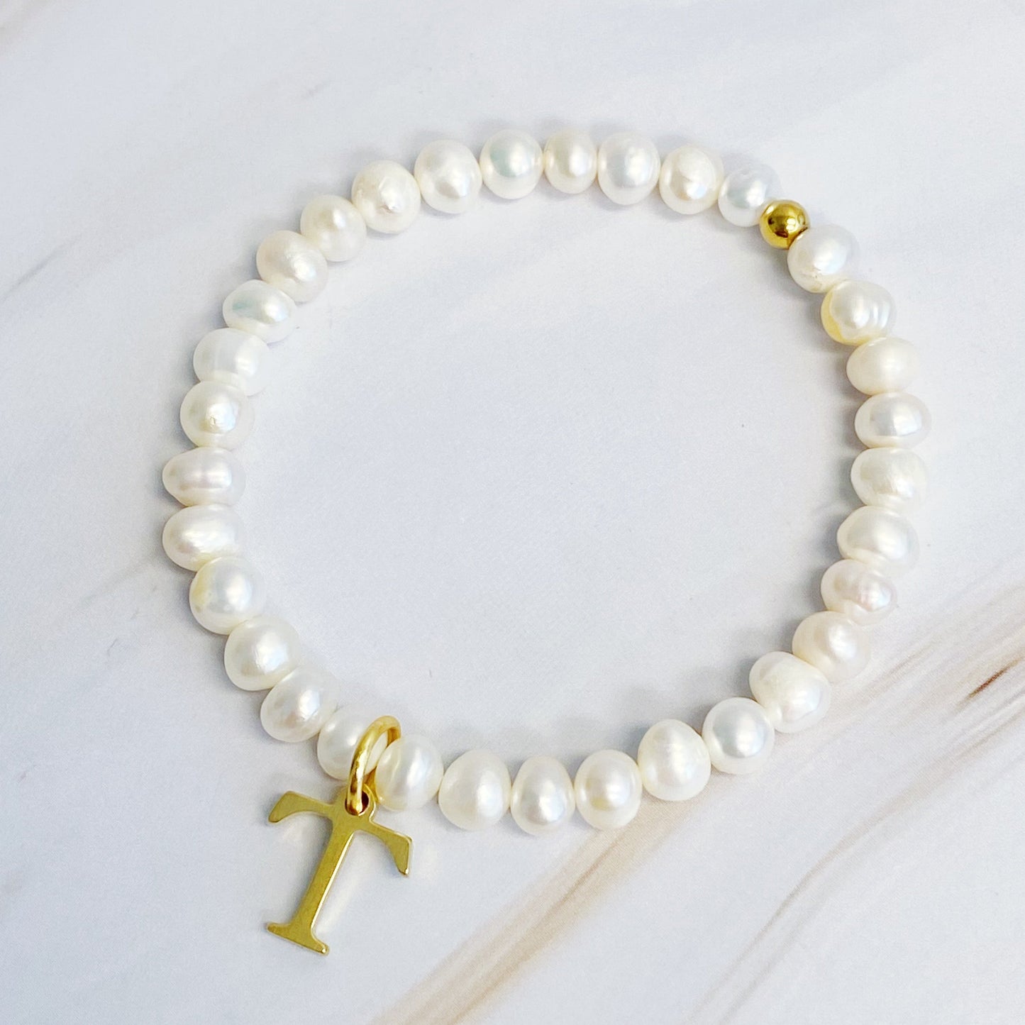 Golden Pearl Personalized Bracelet